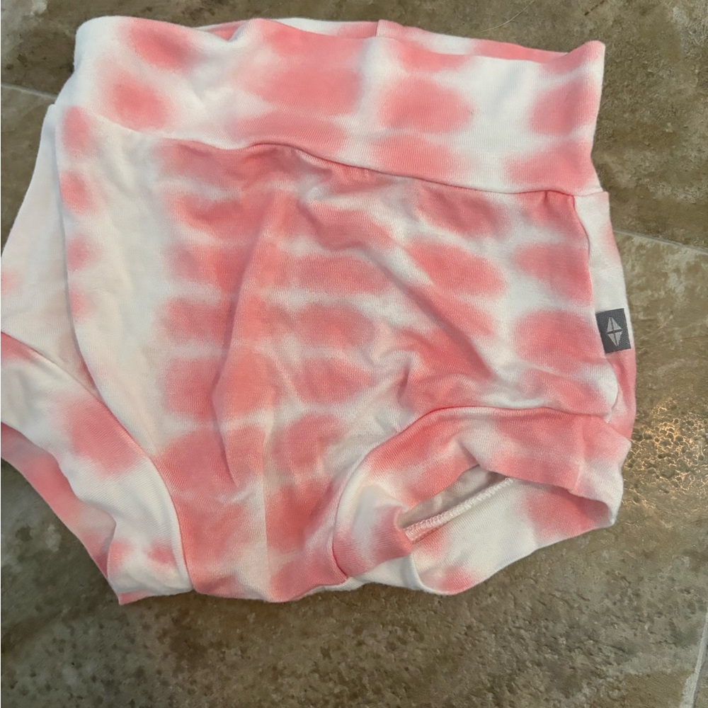 Kyte Baby Pink and White Tie-Dye Shorts
